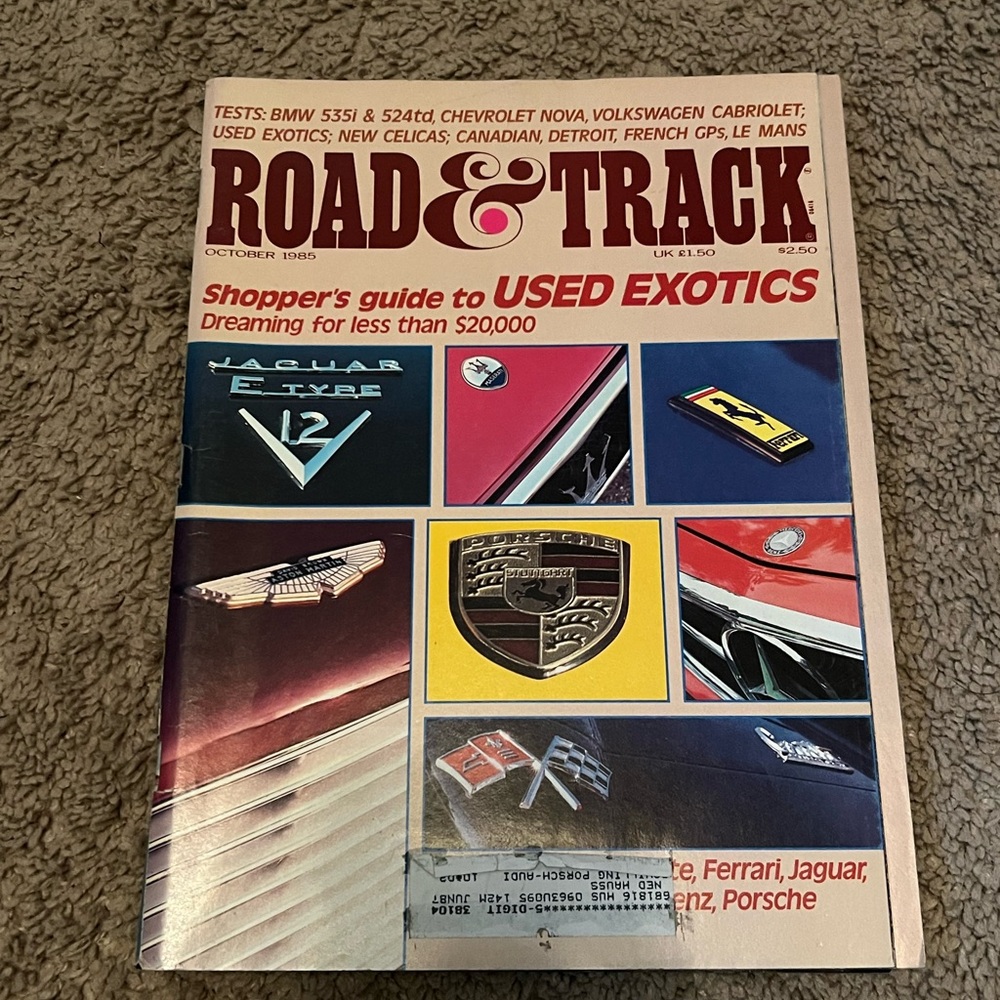 Road & Track Magazine October 1985